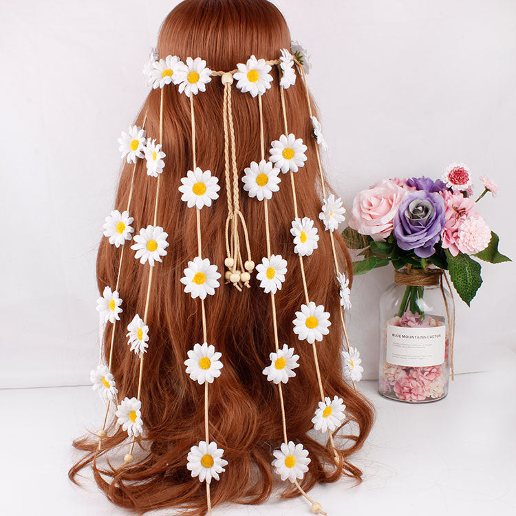 Headdress garland sun flower hair band flower daisy headband bohemian hair ring hair accessories Headdress garland sun flower hair band flower daisy headband bohemian hair ring hair accessories